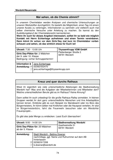 Girls' Day am 14. April 2011 (pdf-Dokument - Iserlohn