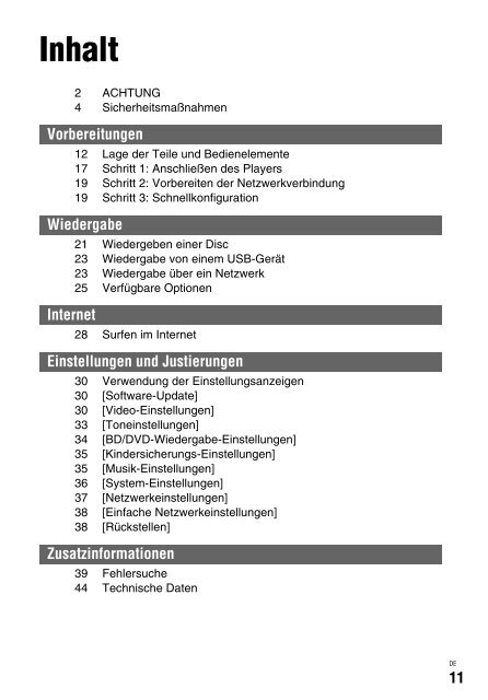 Sony BDP-S6500 - BDP-S6500 Mode d'emploi Allemand