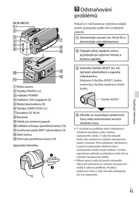 Sony DCR-PJ5E - DCR-PJ5E Consignes d&rsquo;utilisation Slovaque