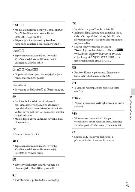 Sony DCR-PJ5E - DCR-PJ5E Consignes d&rsquo;utilisation Slovaque