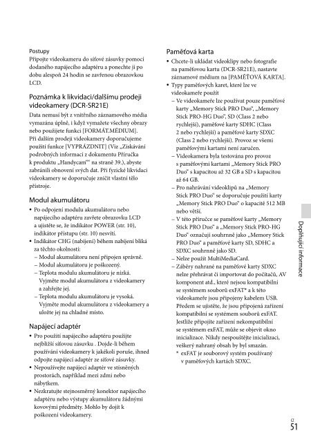 Sony DCR-PJ5E - DCR-PJ5E Consignes d&rsquo;utilisation Slovaque