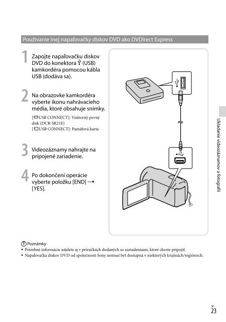 Sony DCR-PJ5E - DCR-PJ5E Consignes d&rsquo;utilisation Slovaque