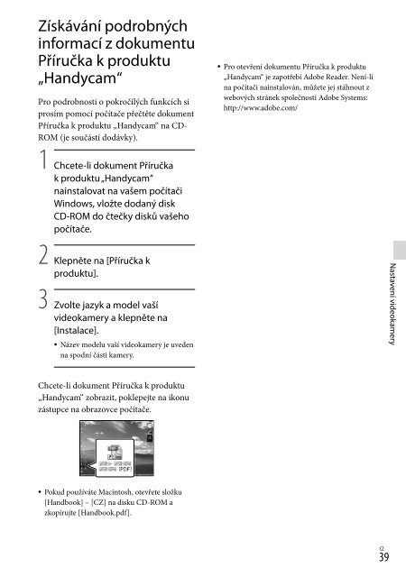 Sony DCR-PJ5E - DCR-PJ5E Consignes d&rsquo;utilisation Slovaque