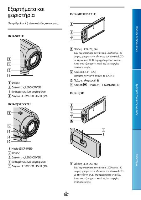 Sony DCR-PJ5E - DCR-PJ5E Consignes d&rsquo;utilisation Grec