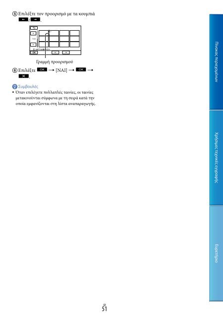 Sony DCR-PJ5E - DCR-PJ5E Consignes d&rsquo;utilisation Grec