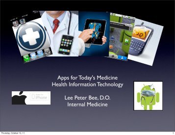 Apps for Today's Medicine Health Information Technology Lee Peter ...