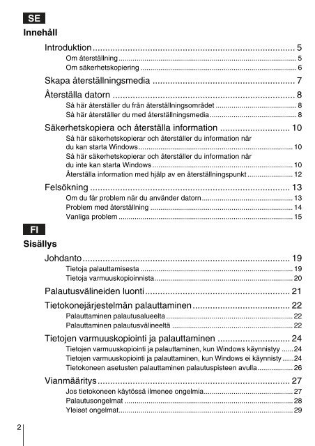 Sony SVE14A1M6E - SVE14A1M6E Guide de d&eacute;pannage Finlandais