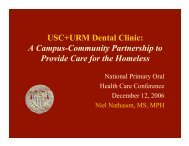 USC+URM Dental Clinic - National Network for Oral Health Access