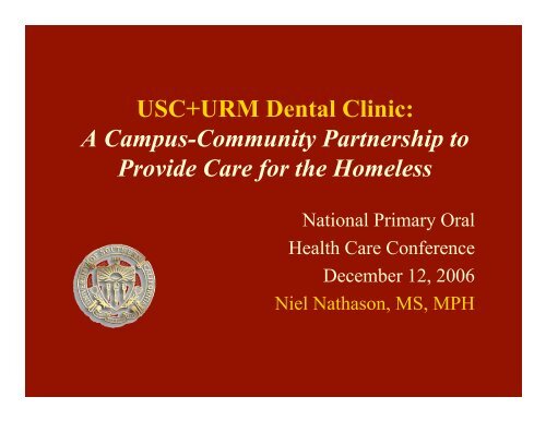 USC+URM Dental Clinic - National Network for Oral Health Access