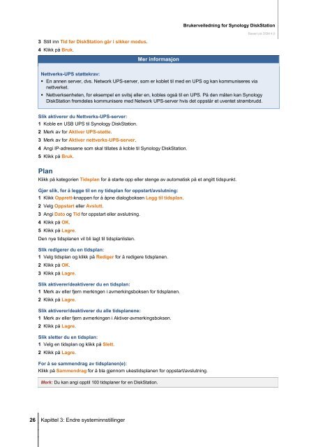 Brukerveiledning for Synology DiskStation Basert på DSM 4.0