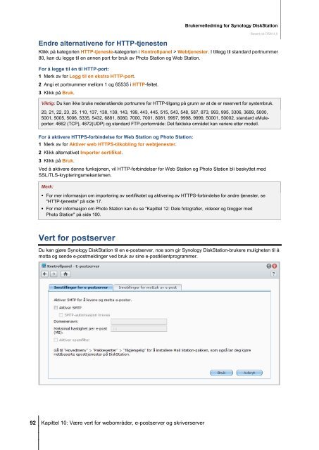 Brukerveiledning for Synology DiskStation Basert på DSM 4.0