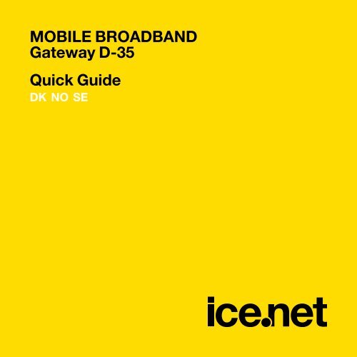 MOBILE BROADBAND Gateway D-35 Quick Guide - Kundeservice ...