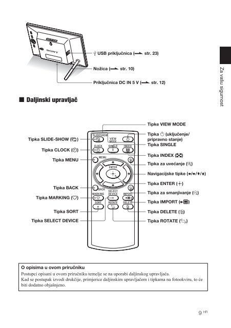 Sony DPF-D85 - DPF-D85 Istruzioni per l'uso Croato