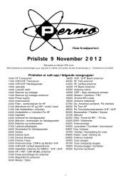 Prisliste 9 November 2 0 1 2 - Permo Electronics