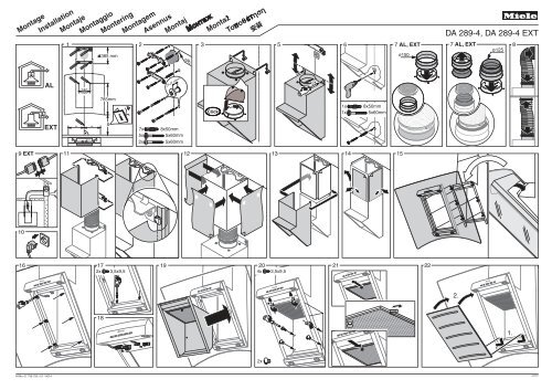 Miele DA 6066 W White Wing - Plan de montage