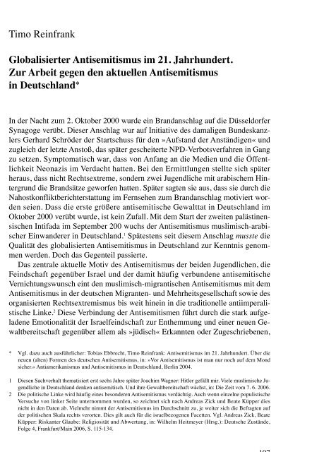 Neues vom Antisemitismus: Zustände in Deutschland