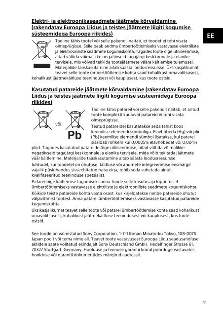 Sony SVP1321L1R - SVP1321L1R Documents de garantie Letton