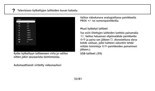 Sony KDL-32NX500 - KDL-32NX500 Consignes d&rsquo;utilisation Finlandais