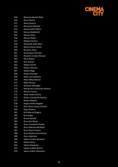 Lista castigatorilor Hollywod la Mana Ta pe categorii de premii