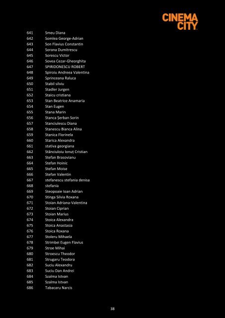 Lista castigatorilor Hollywod la Mana Ta pe categorii de premii