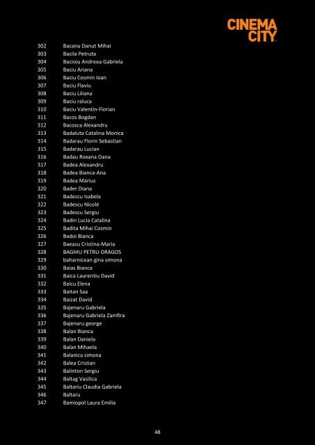 Lista castigatorilor Hollywod la Mana Ta pe categorii de premii