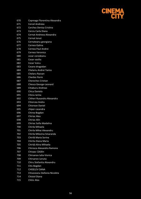 Lista castigatorilor Hollywod la Mana Ta pe categorii de premii