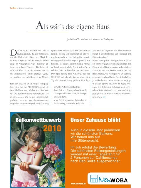 Ausgabe 1/10 - Neuwoba - Neubrandenburger ...