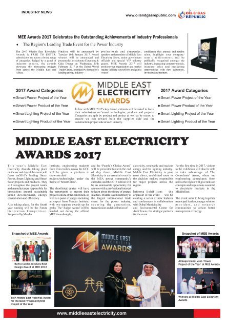 Middle East Electricity & Solar 2017