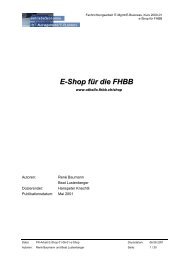 E-Shop für die FHBB