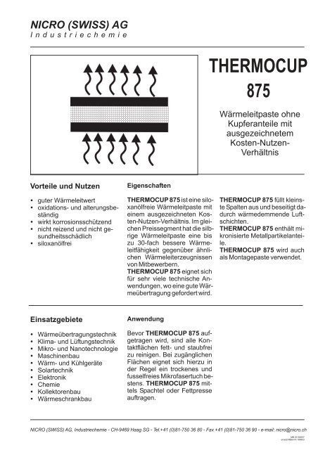 THERMOCUP 875 Wärmeleitpaste - NICRO