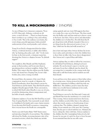 TO KILL A MOCKINGBIRD / SYNOPSIS