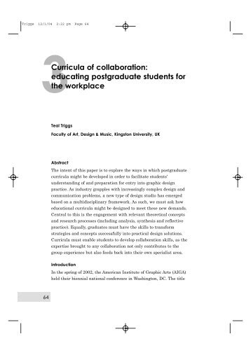 Curricula of collaboration: educating postgraduate students for the ...