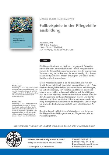 Fallbeispiele in der Pflegehilfe- ausbildung