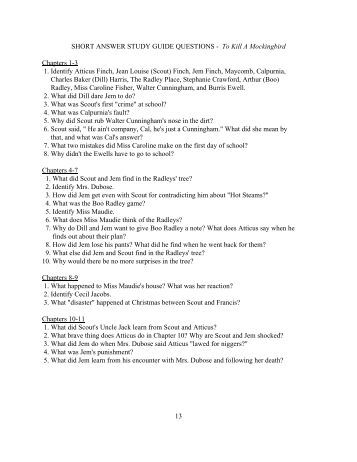 study guide for to kill a study guide for to kill a