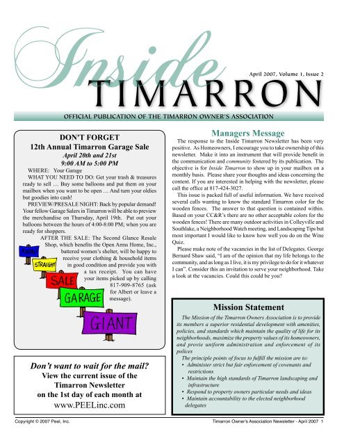 TIMARRON - Peel, Inc.