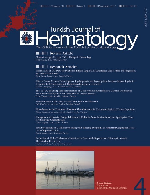 Turkish Journal of Hematology Volume: 32 - Issue: 4