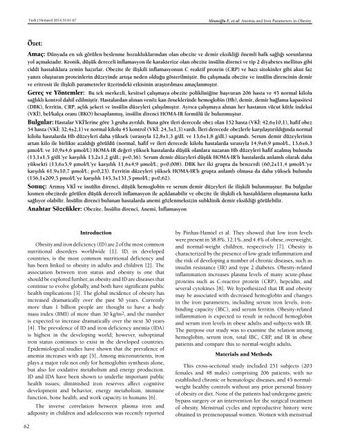 Turkish Journal of Hematology Volume: 31 - Issue: 1