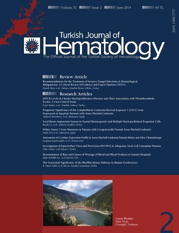 Turkish Journal of Hematology Volume: 31 - Issue: 2