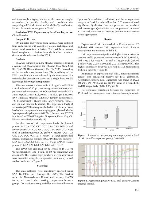 Turkish Journal of Hematology Volume: 31 - Issue: 2