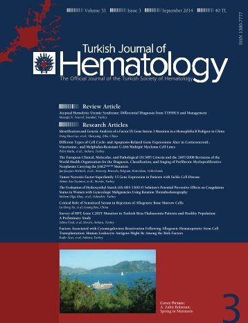 Turkish Journal of Hematology Volume: 31 - Issue: 3