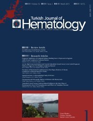 Turkish Journal of Hematology Volume: 32 - Issue: 3