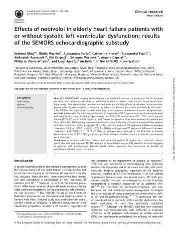 Effects of nebivolol in elderly heart failure patients with or without ...