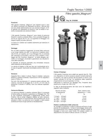 Foglio Tecnico 1/2002 Filtro gasolio„Magnum”