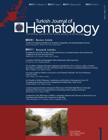 Turkish Journal of Hematology Volume: 33 - Issue: 1