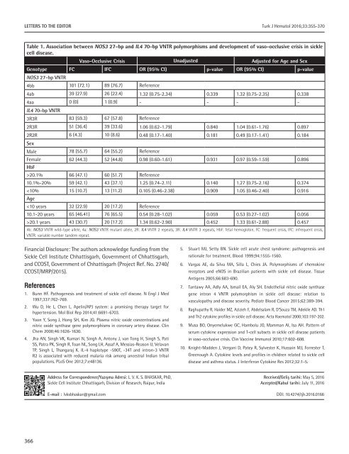 Turkish Journal of Hematology Volume: 33 - Issue: 4