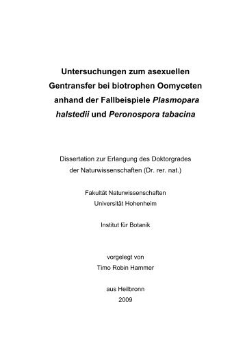 Untersuchungen zum asexuellen Gentransfer bei biotrophen ...