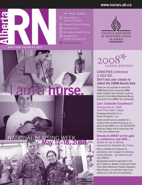 I am a nurse. - College & Association of Registered Nurses of Alberta