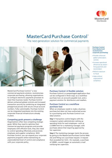 MasterCard Purchase Control