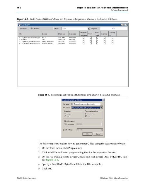 Using Jam STAPL for ISP via an Embedded Processor - Altera