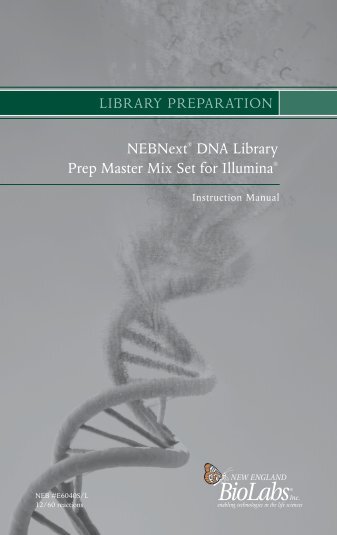 manual NEBNext DNA Library Prep Master Mix Set for Illumina ...